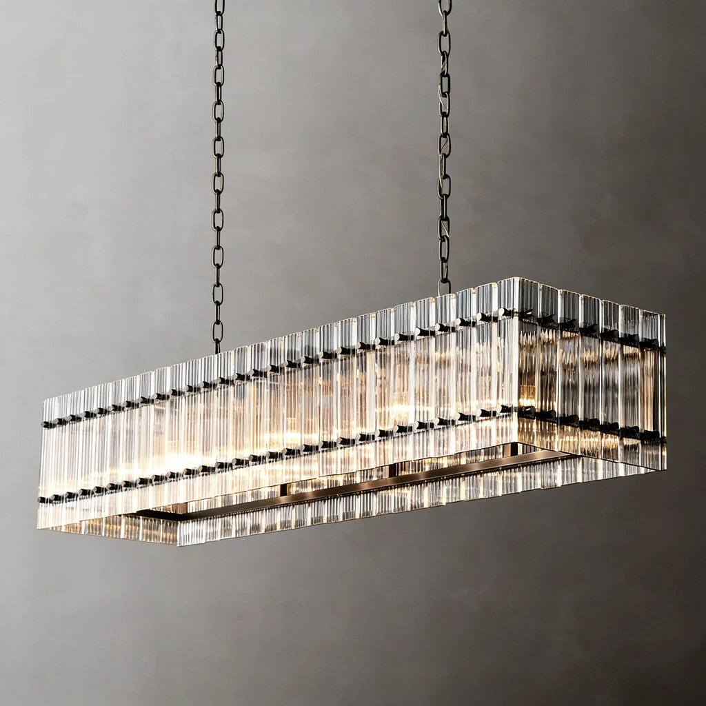 Modern Rectangular Linear Chandelier
