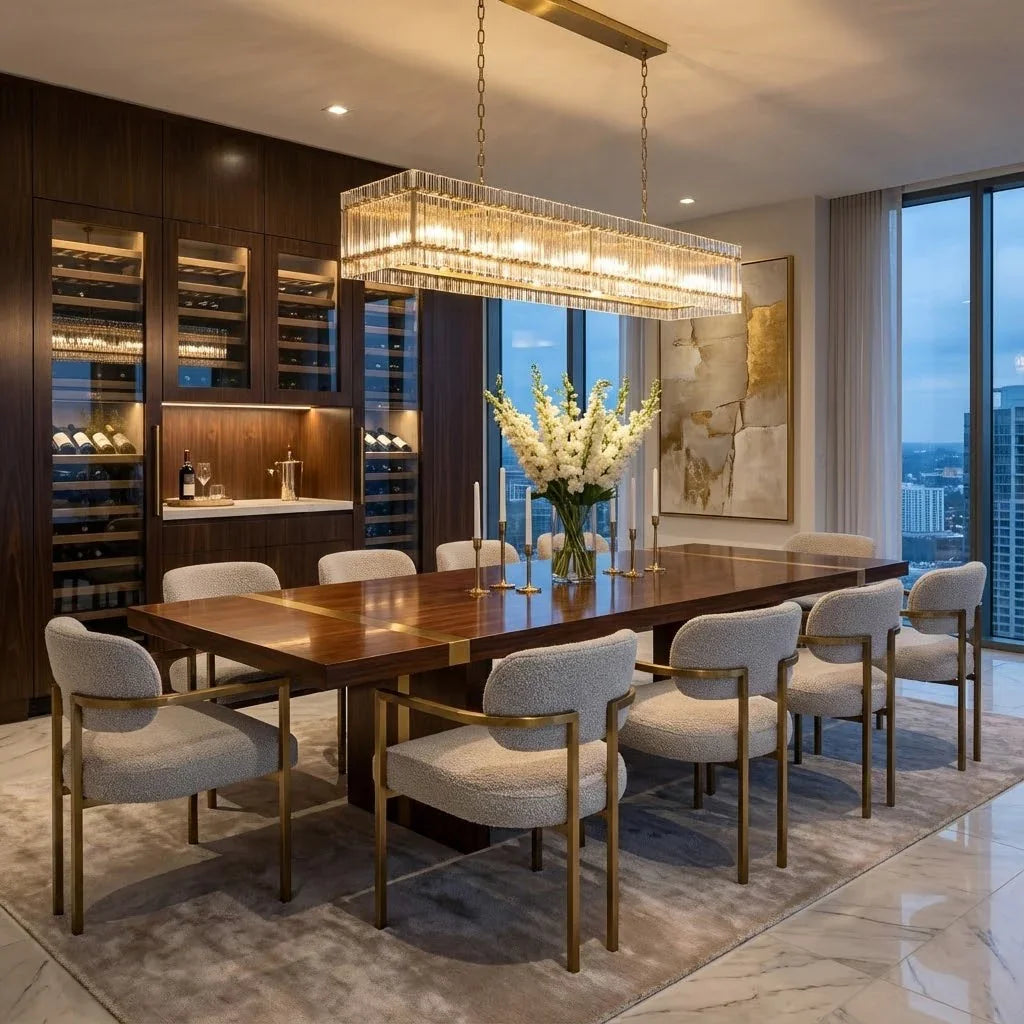 Modern Rectangular Linear Chandelier