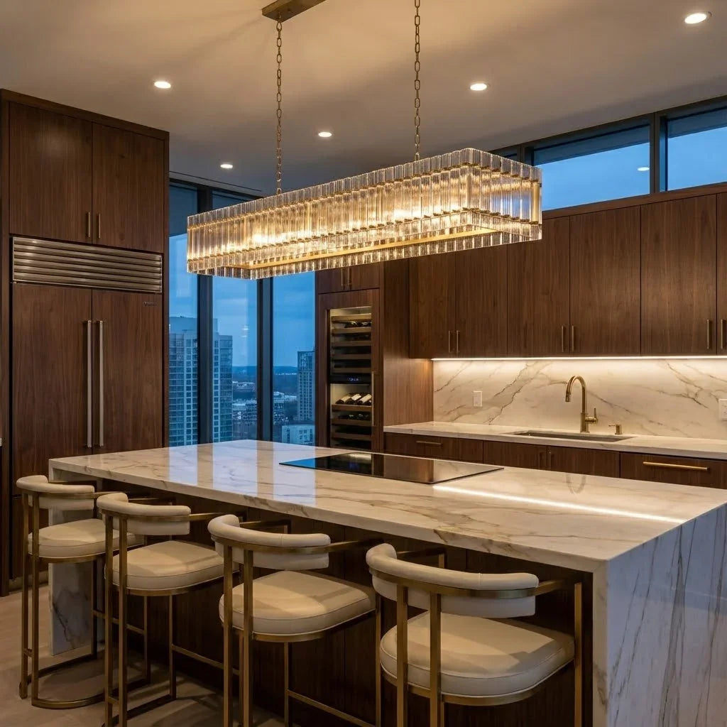 Modern Rectangular Linear Chandelier