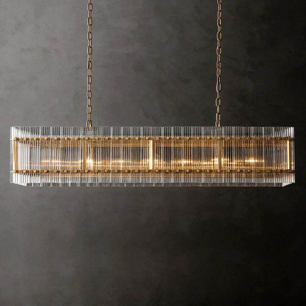 Modern Rectangular Linear Chandelier