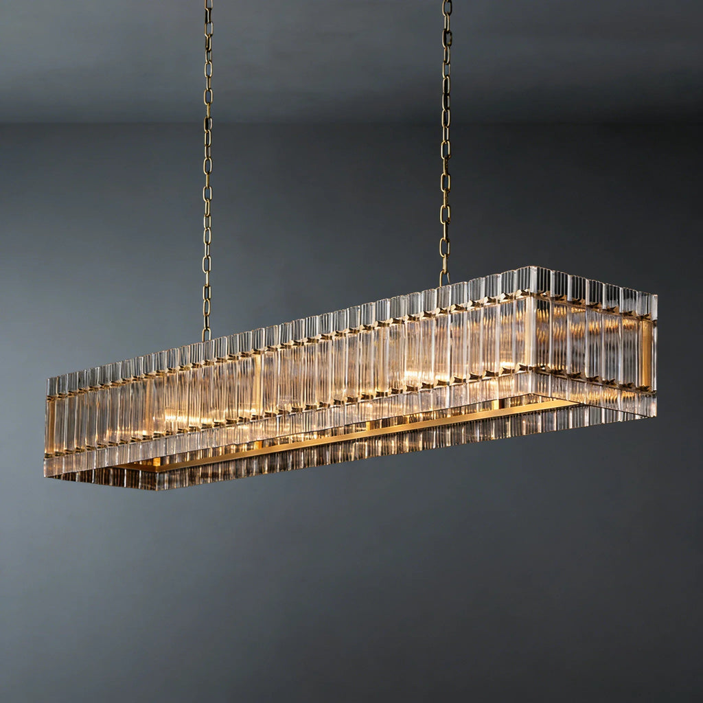 Modern Rectangular Linear Chandelier