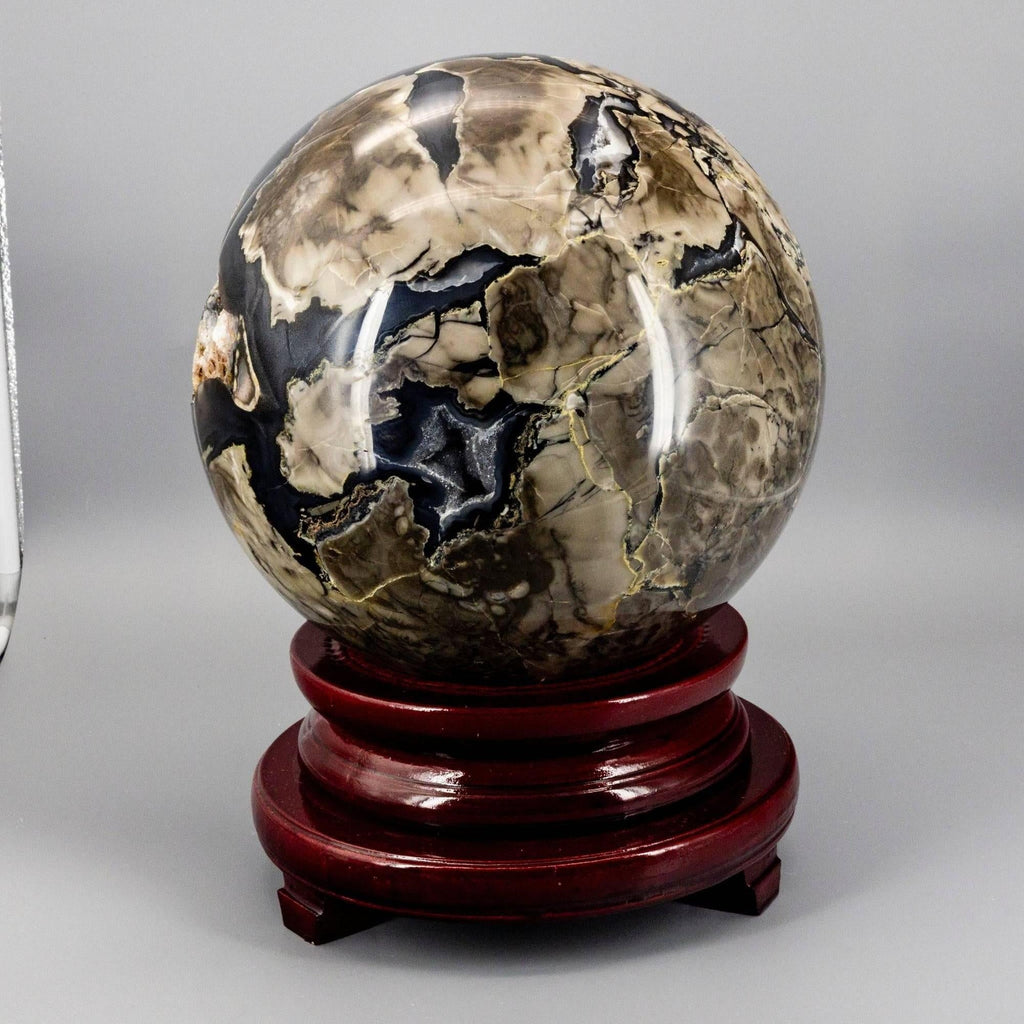 Volcano Agate Crystal Sphere XXL UV Reactive Collector
