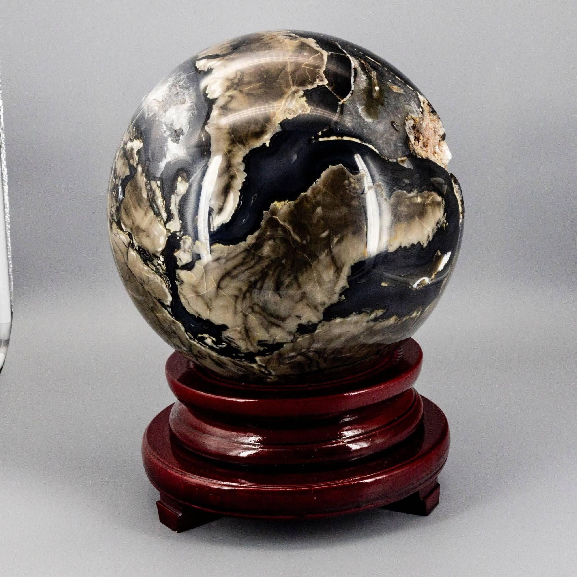 Volcano Agate Crystal Sphere XXL UV Reactive Collector