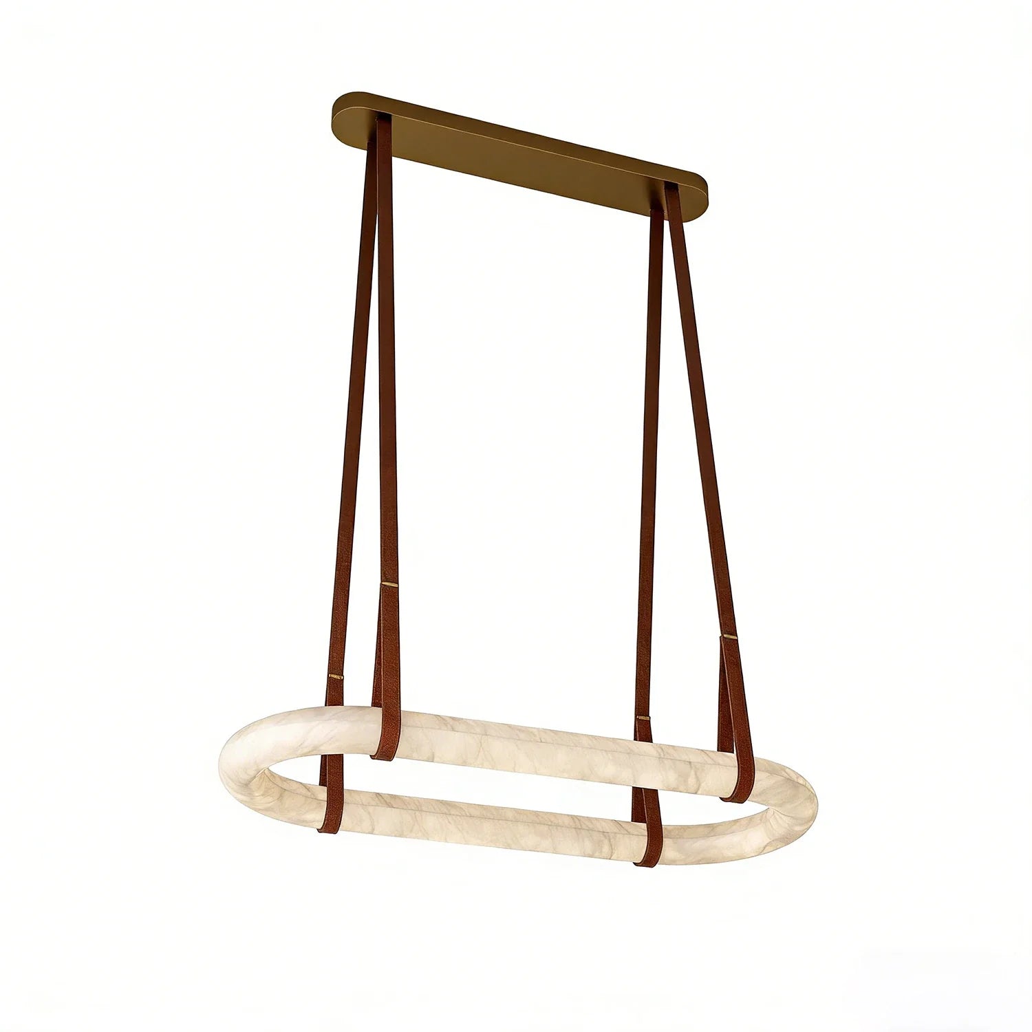 Alabaster Round Leather Chandelier