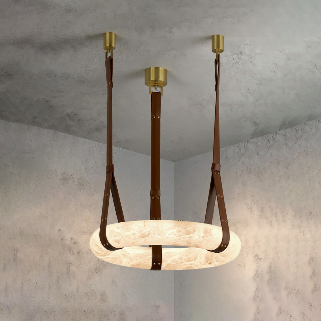 Alabaster round Pendant Light