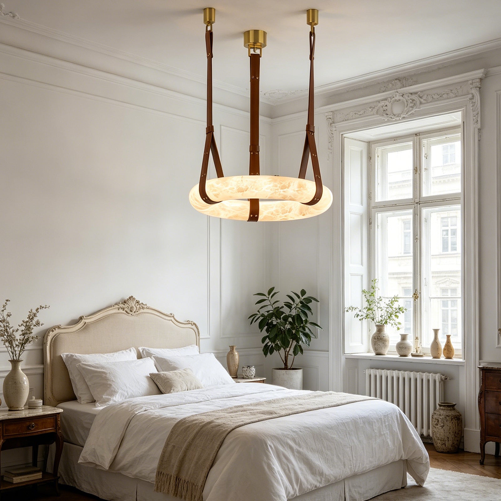 Alabaster round Pendant Light