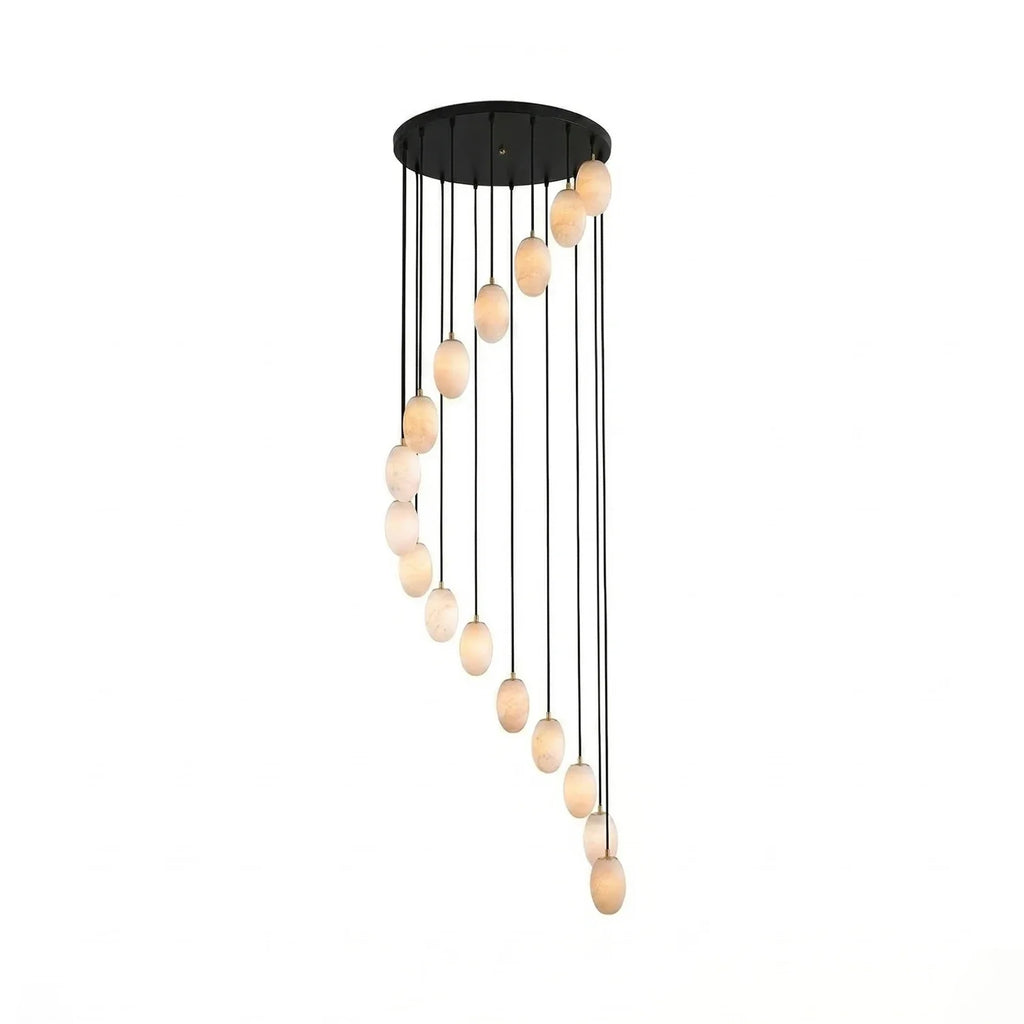 Egg-Shaped Alabaster Chandelier