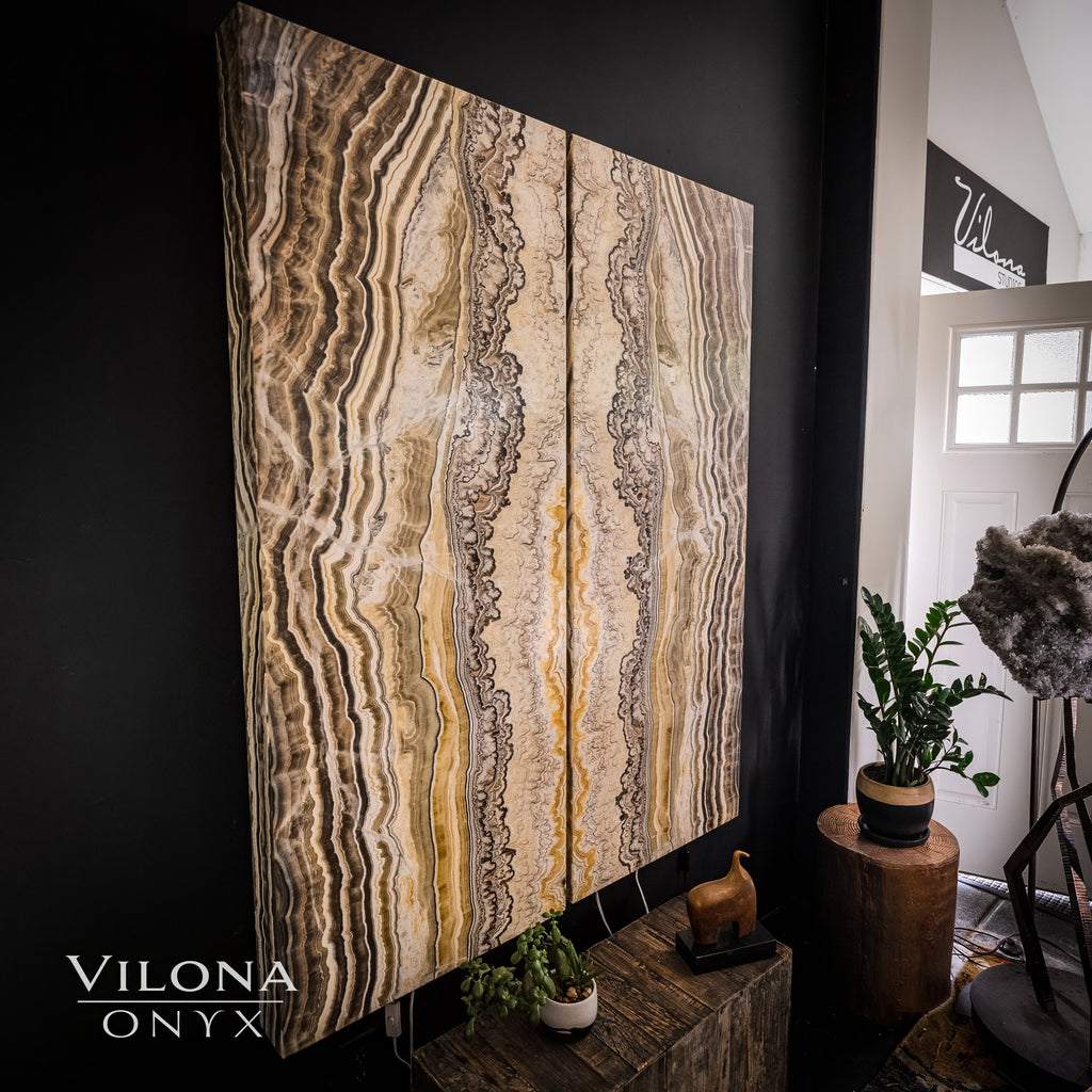 Golden Cloud Onyx Wall Panels (Set #1)
