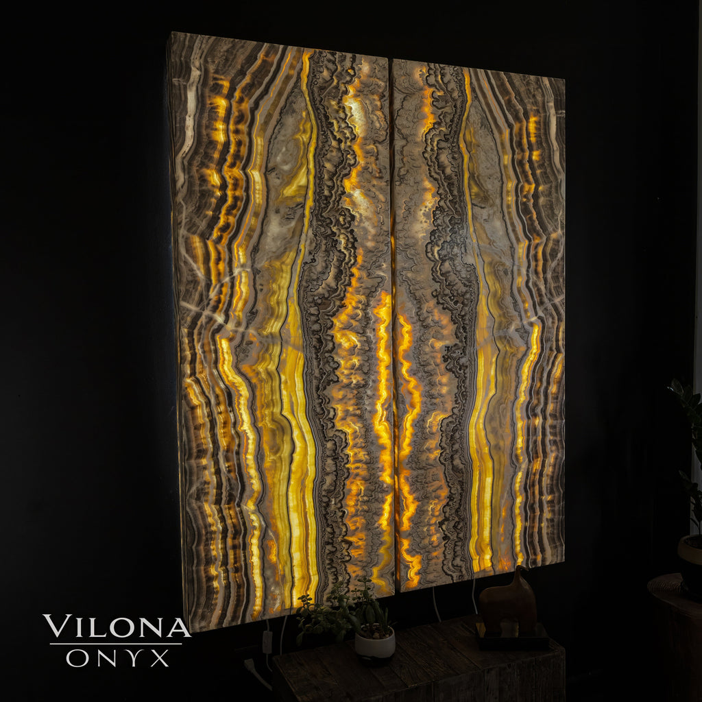 Golden Cloud Onyx Wall Panels (Set #1)