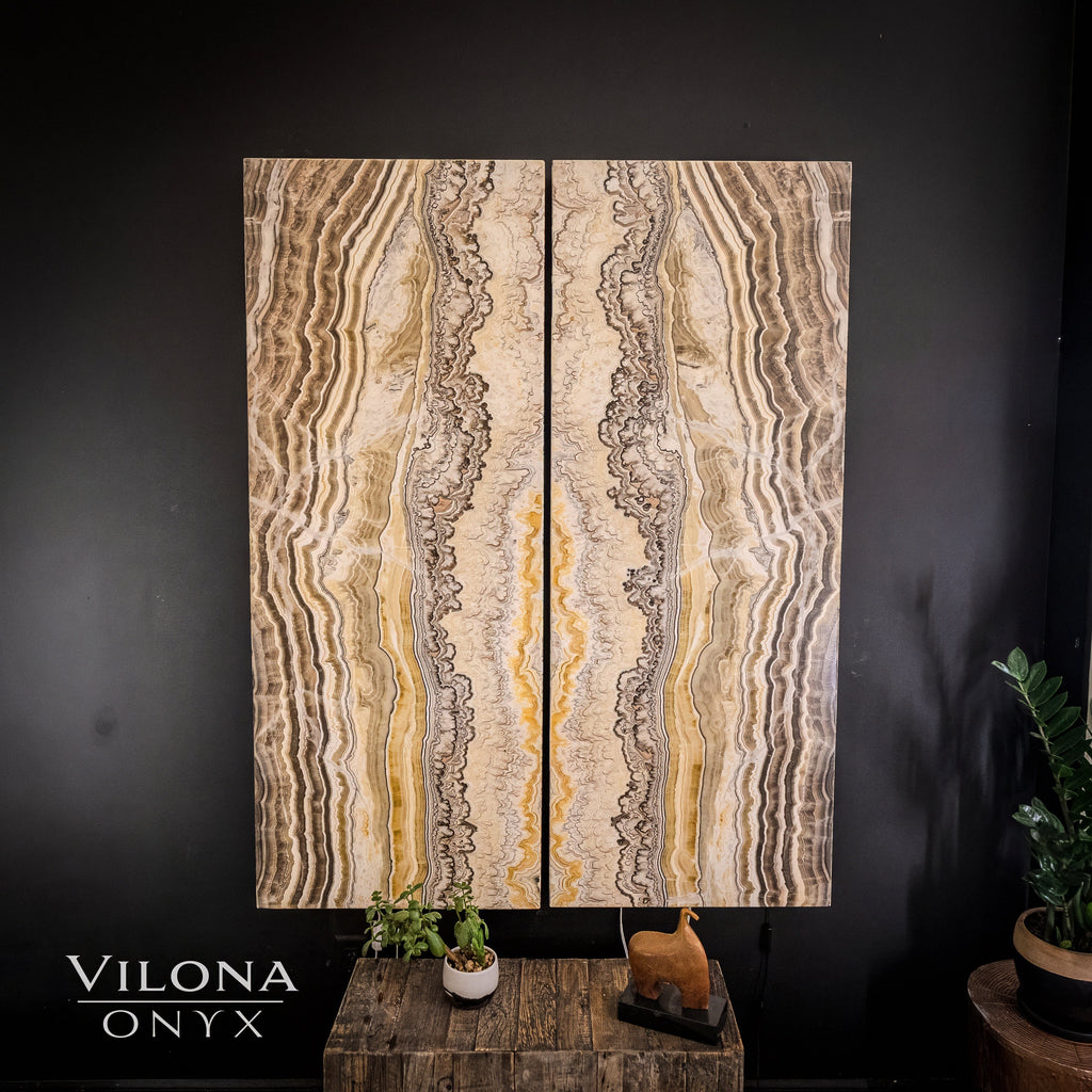 Golden Cloud Onyx Wall Panels (Set #1)