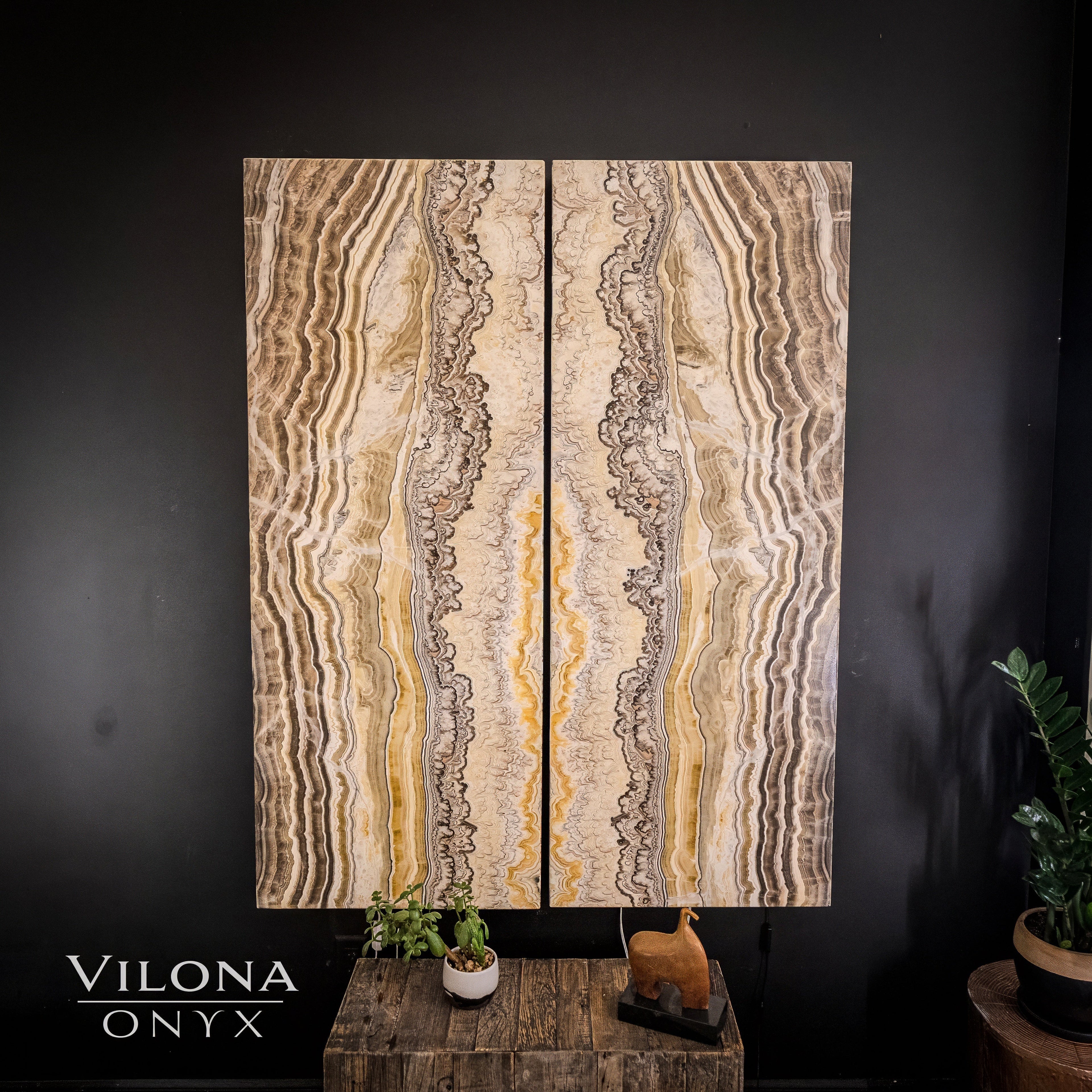 Golden Cloud Onyx Wall Panels (Set #1)