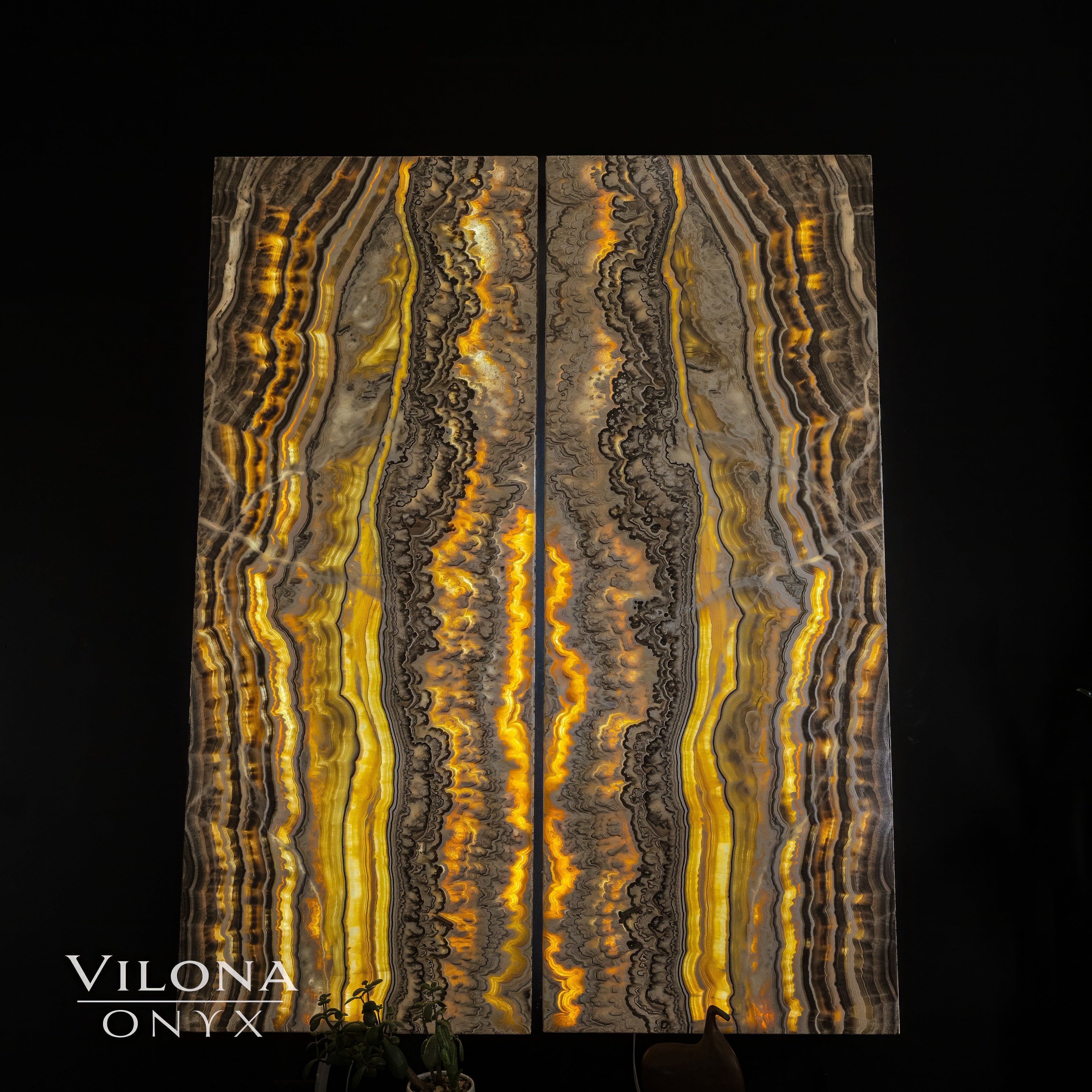 Golden Cloud Onyx Wall Panels (Set #1)