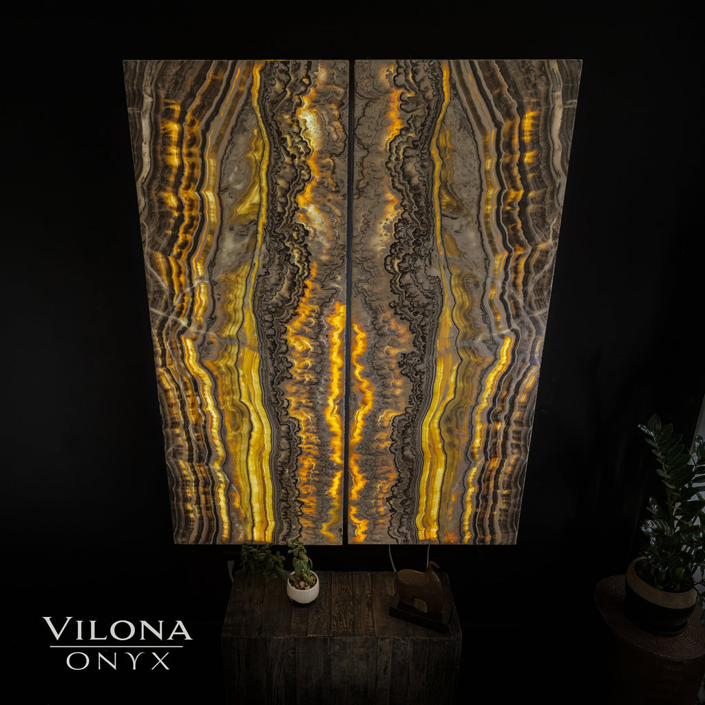 Golden Cloud Onyx Wall Panels (Set #1)