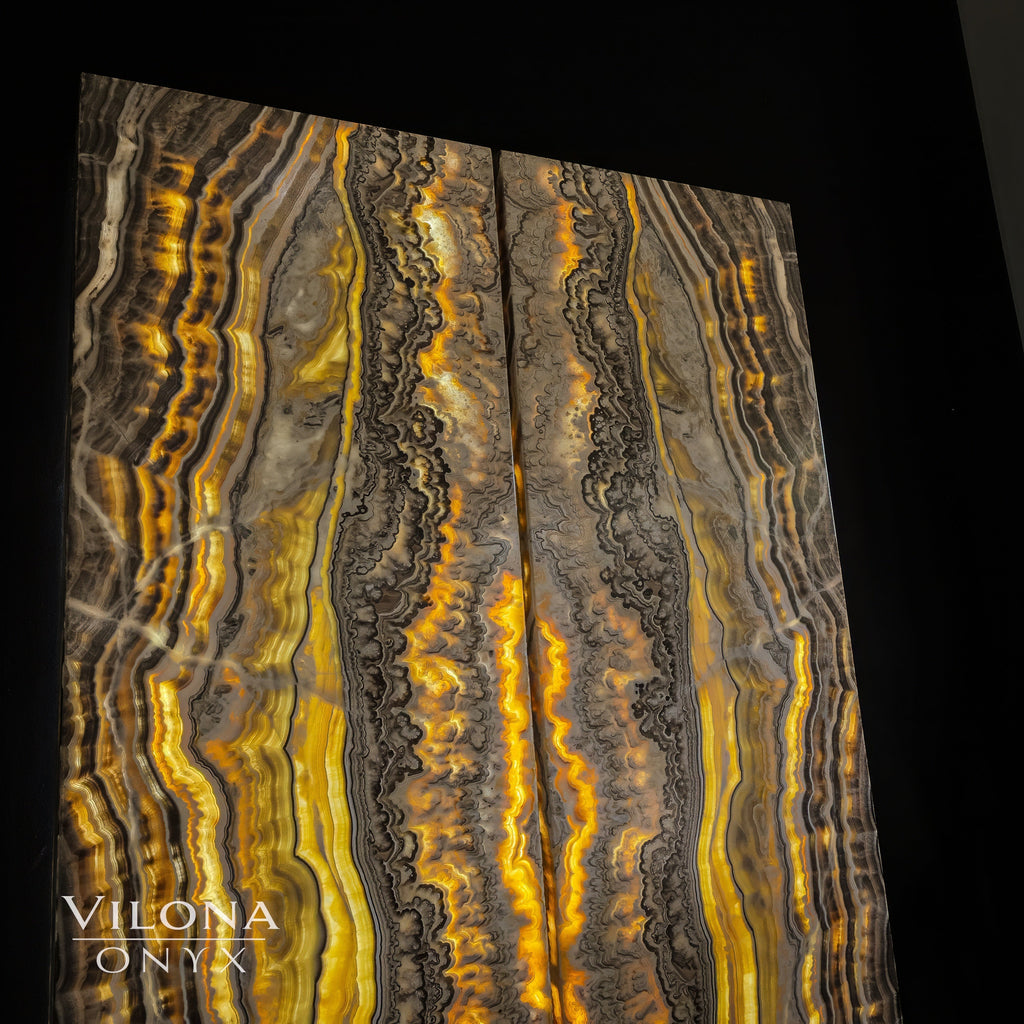 Golden Cloud Onyx Wall Panels (Set #1)
