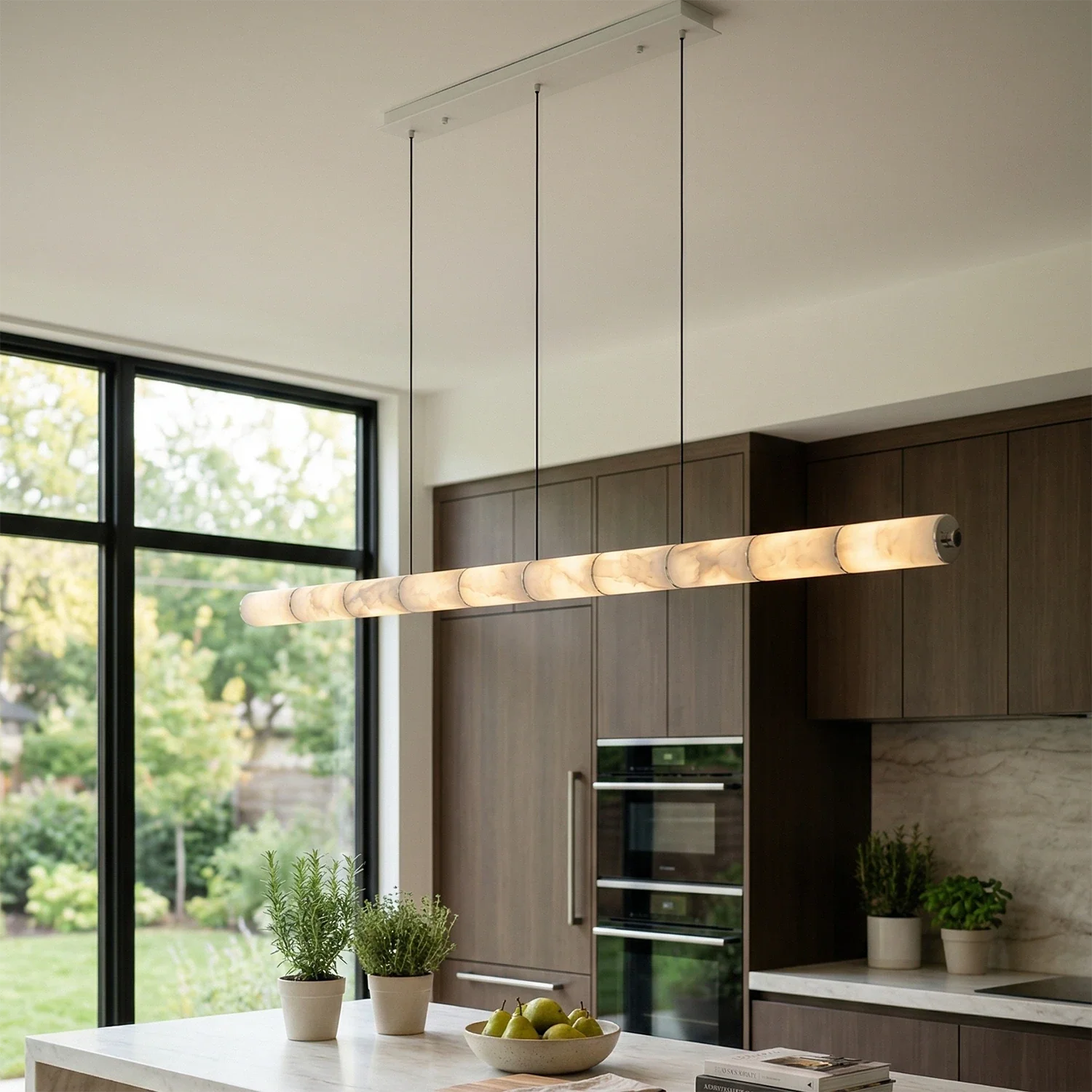 Linear Alabaster LED Chandelier