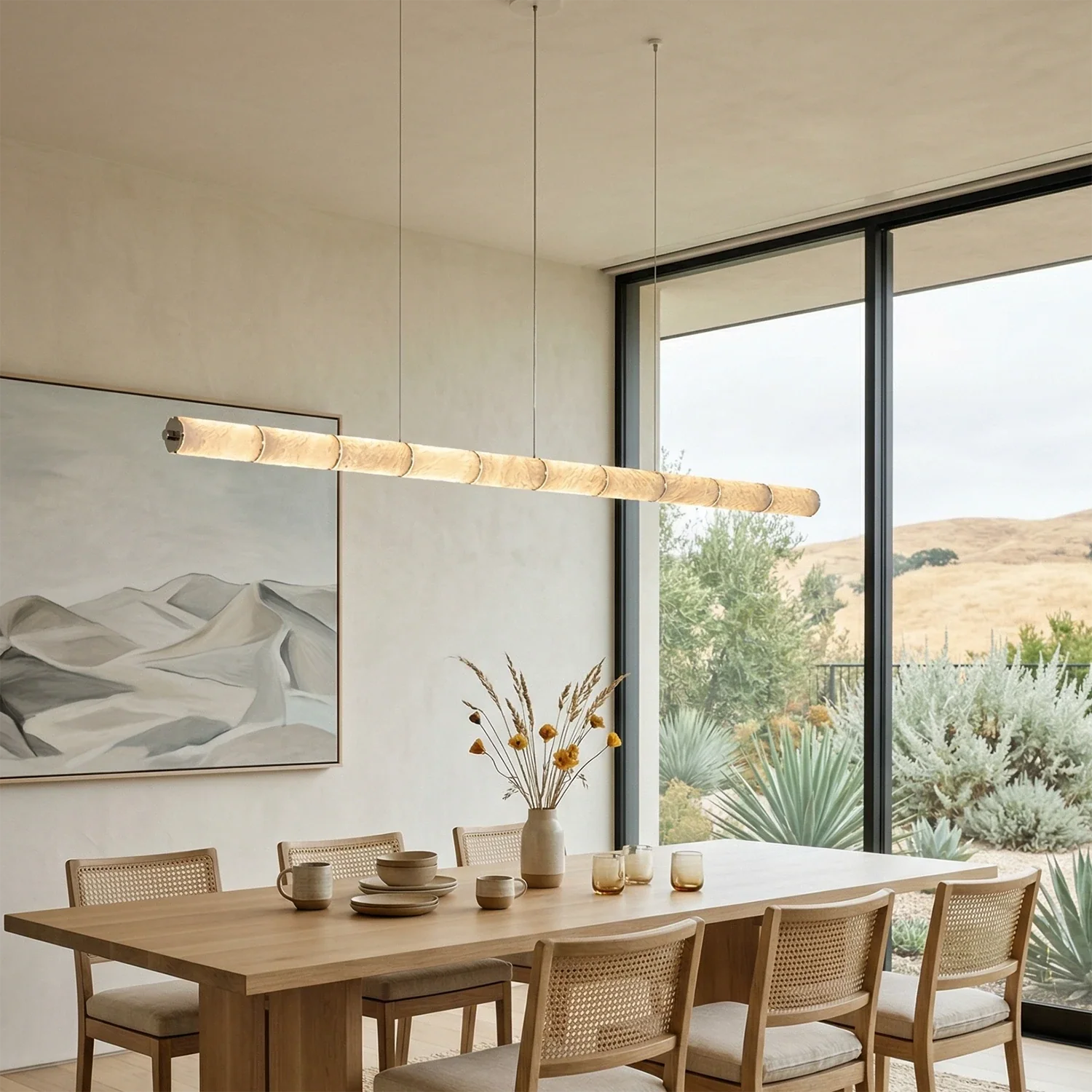 Linear Alabaster LED Chandelier