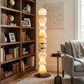 Totem Stacked Alabaster Floor Lamp